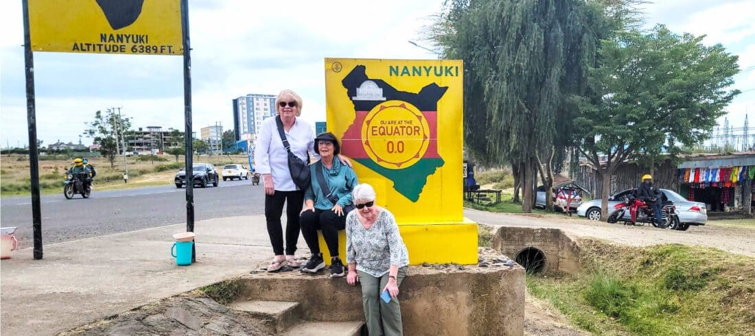 Our Guests enjoy a photo moment at the Equator in Kenya, Nanyuki.